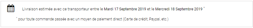 date de livraison