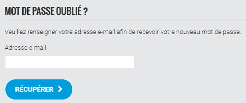 demande d'envoi du mot de passe